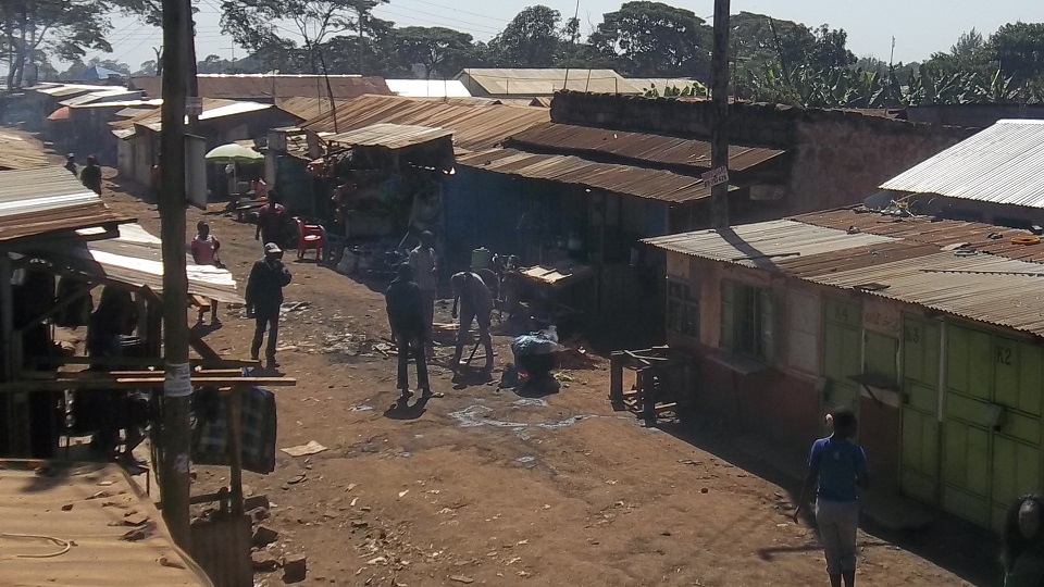 Githogoro, a slum in Nairobi home to people known as the extreme poor living on 1.40 british pounds a day 